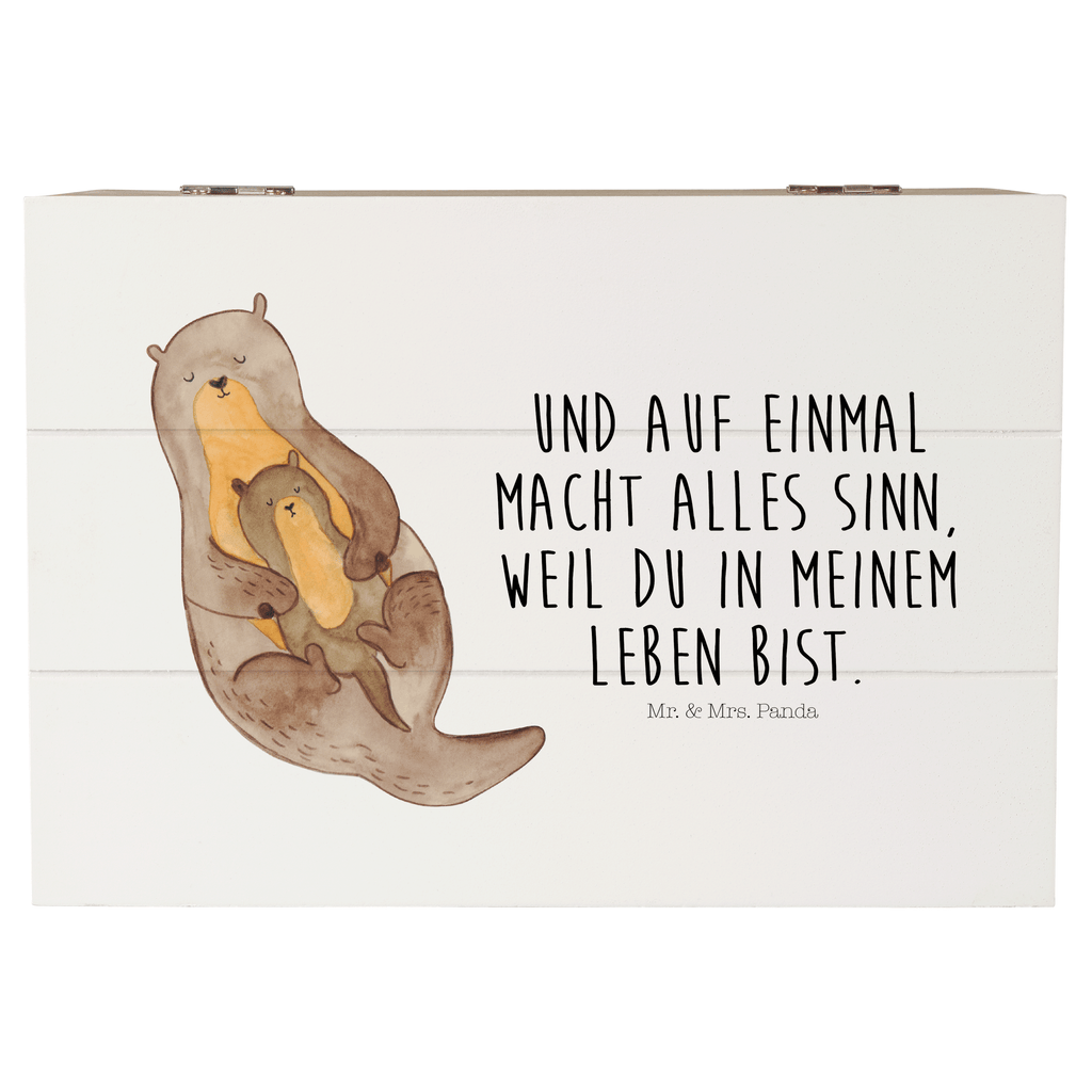 Holzkiste Otter mit Kind Holzkiste, Kiste, Schatzkiste, Truhe, Schatulle, XXL, Erinnerungsbox, Erinnerungskiste, Dekokiste, Aufbewahrungsbox, Otter, Fischotter, Seeotter, Otter Seeotter See Otter