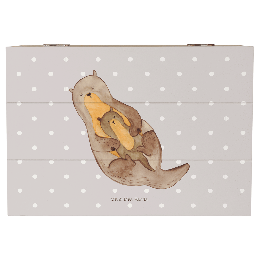 Holzkiste Otter mit Kind Holzkiste, Kiste, Schatzkiste, Truhe, Schatulle, XXL, Erinnerungsbox, Erinnerungskiste, Dekokiste, Aufbewahrungsbox, Otter, Fischotter, Seeotter, Otter Seeotter See Otter