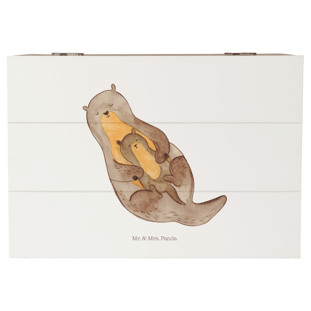 Holzkiste Otter mit Kind Holzkiste, Kiste, Schatzkiste, Truhe, Schatulle, XXL, Erinnerungsbox, Erinnerungskiste, Dekokiste, Aufbewahrungsbox, Otter, Fischotter, Seeotter, Otter Seeotter See Otter