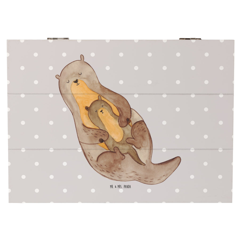 Holzkiste Otter mit Kind Holzkiste, Kiste, Schatzkiste, Truhe, Schatulle, XXL, Erinnerungsbox, Erinnerungskiste, Dekokiste, Aufbewahrungsbox, Otter, Fischotter, Seeotter, Otter Seeotter See Otter