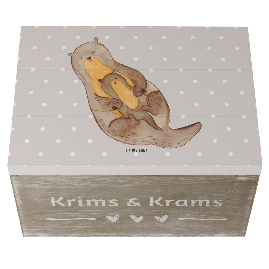 Holzkiste Otter mit Kind Holzkiste, Kiste, Schatzkiste, Truhe, Schatulle, XXL, Erinnerungsbox, Erinnerungskiste, Dekokiste, Aufbewahrungsbox, Otter, Fischotter, Seeotter, Otter Seeotter See Otter