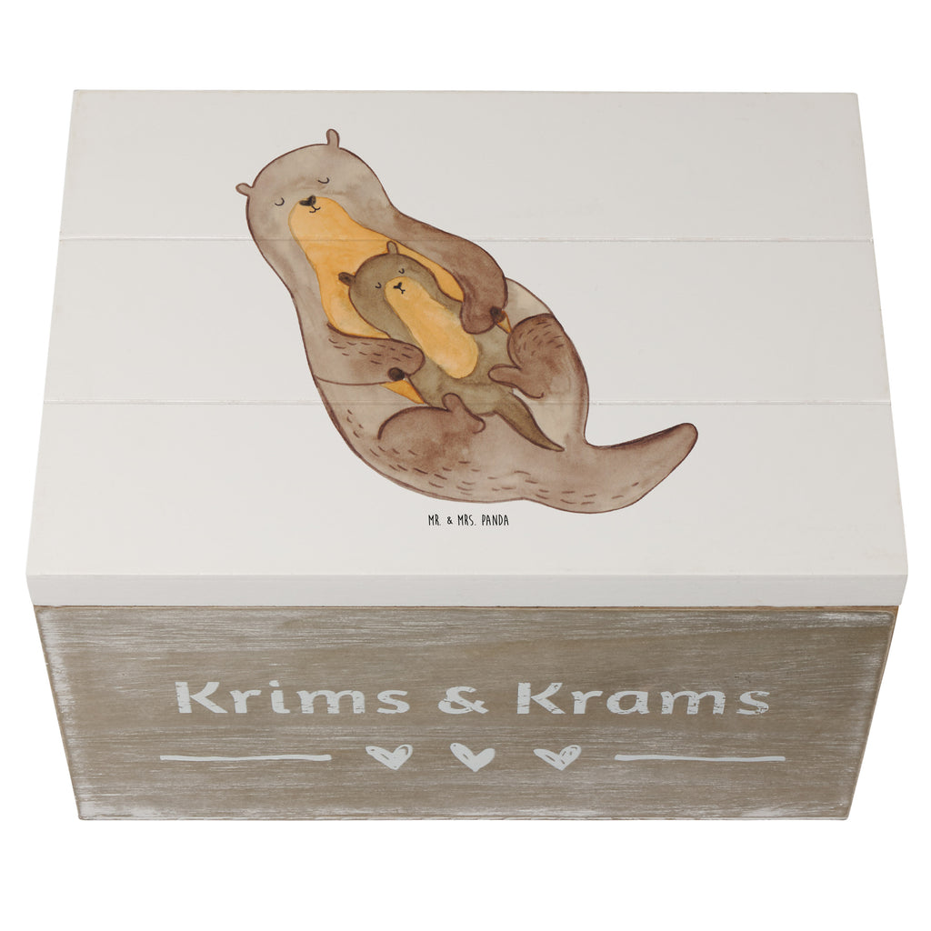 Holzkiste Otter mit Kind Holzkiste, Kiste, Schatzkiste, Truhe, Schatulle, XXL, Erinnerungsbox, Erinnerungskiste, Dekokiste, Aufbewahrungsbox, Otter, Fischotter, Seeotter, Otter Seeotter See Otter