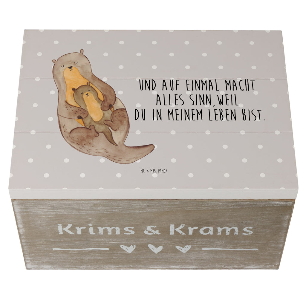 Holzkiste Otter mit Kind Holzkiste, Kiste, Schatzkiste, Truhe, Schatulle, XXL, Erinnerungsbox, Erinnerungskiste, Dekokiste, Aufbewahrungsbox, Otter, Fischotter, Seeotter, Otter Seeotter See Otter