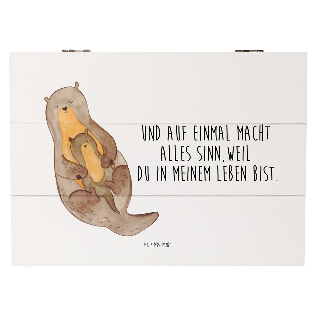 Holzkiste Otter mit Kind Holzkiste, Kiste, Schatzkiste, Truhe, Schatulle, XXL, Erinnerungsbox, Erinnerungskiste, Dekokiste, Aufbewahrungsbox, Otter, Fischotter, Seeotter, Otter Seeotter See Otter