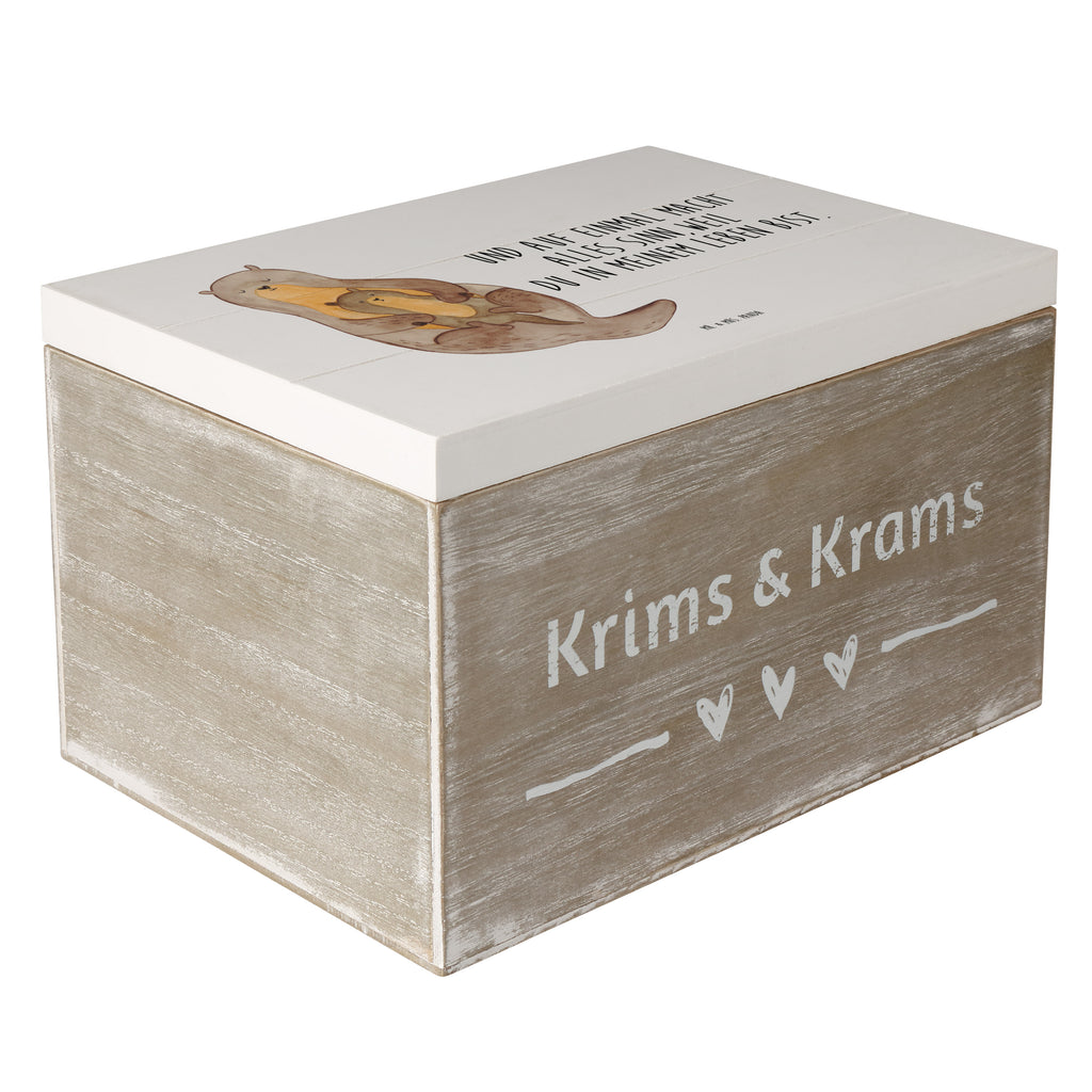 Holzkiste Otter mit Kind Holzkiste, Kiste, Schatzkiste, Truhe, Schatulle, XXL, Erinnerungsbox, Erinnerungskiste, Dekokiste, Aufbewahrungsbox, Otter, Fischotter, Seeotter, Otter Seeotter See Otter