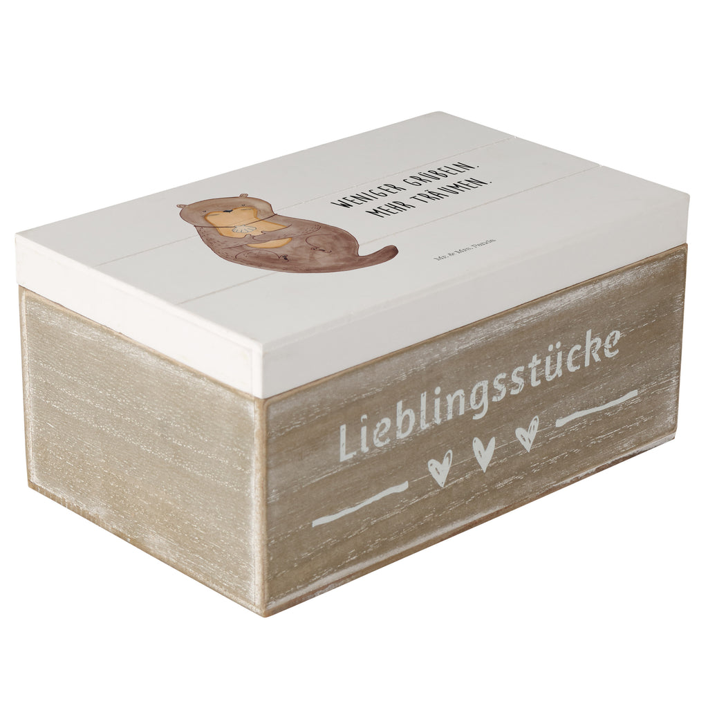 Holzkiste Otter mit Muschelmedaillon Holzkiste, Kiste, Schatzkiste, Truhe, Schatulle, XXL, Erinnerungsbox, Erinnerungskiste, Dekokiste, Aufbewahrungsbox, Otter, Fischotter, Seeotter, Otterliebe, grübeln, träumen, Motivation, Tagträumen, Büro