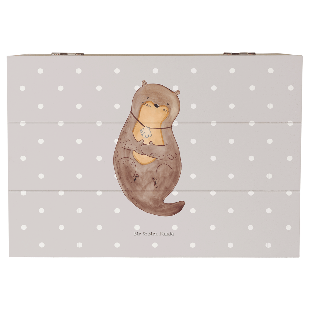 Holzkiste Otter mit Muschelmedaillon Holzkiste, Kiste, Schatzkiste, Truhe, Schatulle, XXL, Erinnerungsbox, Erinnerungskiste, Dekokiste, Aufbewahrungsbox, Otter, Fischotter, Seeotter, Otterliebe, grübeln, träumen, Motivation, Tagträumen, Büro