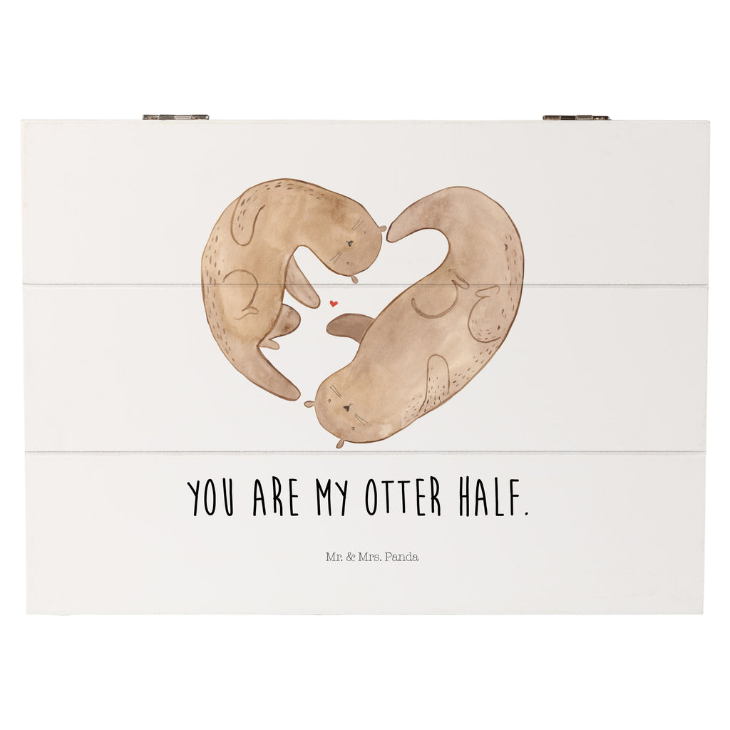 Holzkiste Otter Herz Holzkiste, Kiste, Schatzkiste, Truhe, Schatulle, XXL, Erinnerungsbox, Erinnerungskiste, Dekokiste, Aufbewahrungsbox, Otter, Fischotter, Seeotter, Liebe, Herz, Liebesbeweis, Liebesgeschenk, Bessere Hälfte, Love you, Jahrestag, Hochzeitstag, Verlobung, gemeinsames Leben