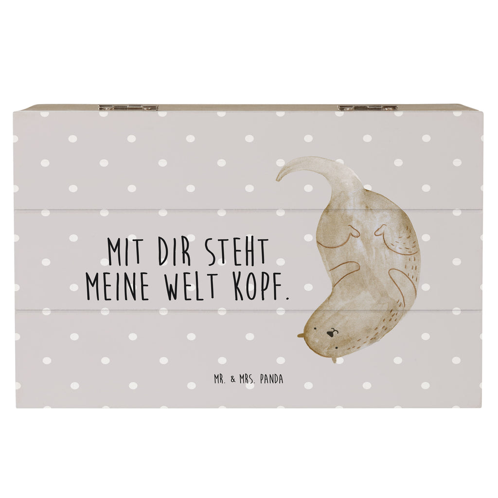 Holzkiste Otter kopfüber Holzkiste, Kiste, Schatzkiste, Truhe, Schatulle, XXL, Erinnerungsbox, Erinnerungskiste, Dekokiste, Aufbewahrungsbox, Otter, Fischotter, Seeotter, Otter Seeotter See Otter