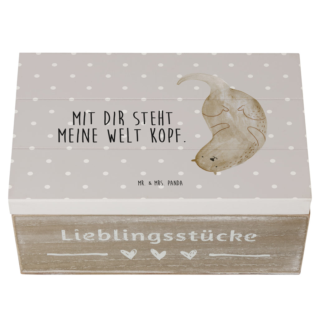 Holzkiste Otter kopfüber Holzkiste, Kiste, Schatzkiste, Truhe, Schatulle, XXL, Erinnerungsbox, Erinnerungskiste, Dekokiste, Aufbewahrungsbox, Otter, Fischotter, Seeotter, Otter Seeotter See Otter