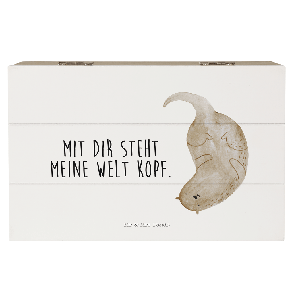 Holzkiste Otter kopfüber Holzkiste, Kiste, Schatzkiste, Truhe, Schatulle, XXL, Erinnerungsbox, Erinnerungskiste, Dekokiste, Aufbewahrungsbox, Otter, Fischotter, Seeotter, Otter Seeotter See Otter