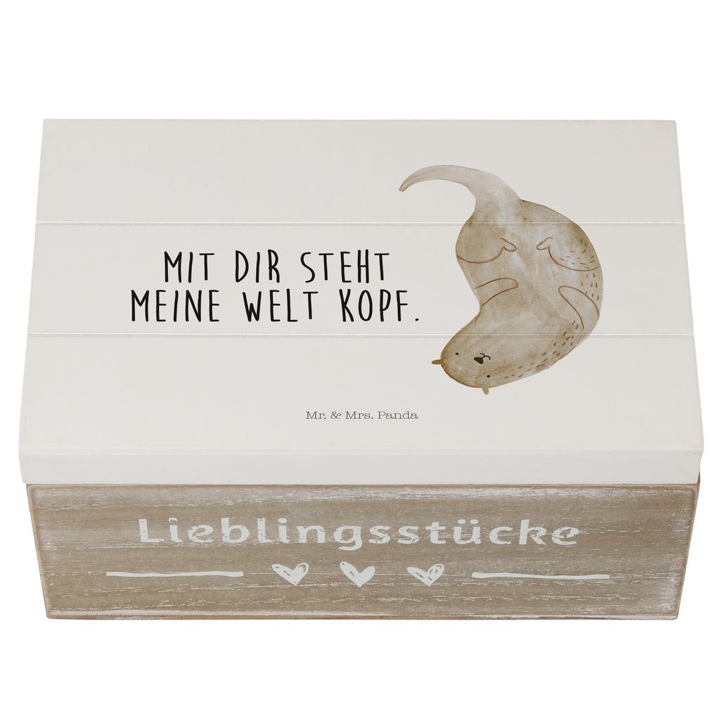 Holzkiste Otter kopfüber Holzkiste, Kiste, Schatzkiste, Truhe, Schatulle, XXL, Erinnerungsbox, Erinnerungskiste, Dekokiste, Aufbewahrungsbox, Otter, Fischotter, Seeotter, Otter Seeotter See Otter