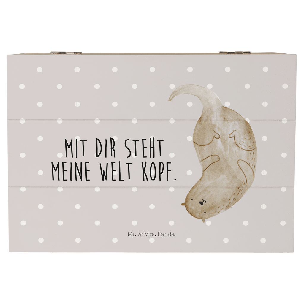 Holzkiste Otter kopfüber Holzkiste, Kiste, Schatzkiste, Truhe, Schatulle, XXL, Erinnerungsbox, Erinnerungskiste, Dekokiste, Aufbewahrungsbox, Otter, Fischotter, Seeotter, Otter Seeotter See Otter