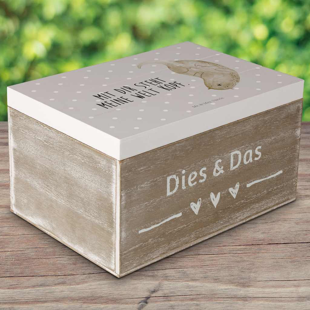 Holzkiste Otter kopfüber Holzkiste, Kiste, Schatzkiste, Truhe, Schatulle, XXL, Erinnerungsbox, Erinnerungskiste, Dekokiste, Aufbewahrungsbox, Otter, Fischotter, Seeotter, Otter Seeotter See Otter