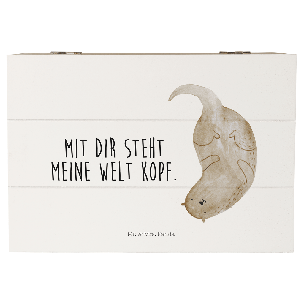 Holzkiste Otter kopfüber Holzkiste, Kiste, Schatzkiste, Truhe, Schatulle, XXL, Erinnerungsbox, Erinnerungskiste, Dekokiste, Aufbewahrungsbox, Otter, Fischotter, Seeotter, Otter Seeotter See Otter
