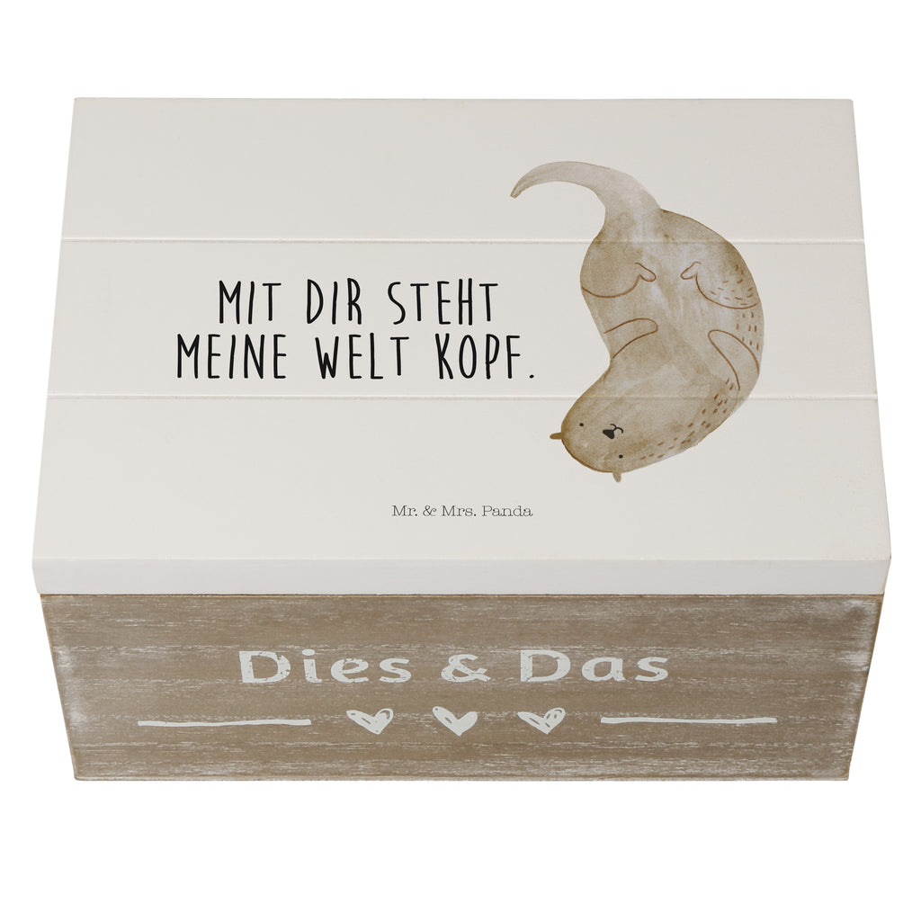 Holzkiste Otter kopfüber Holzkiste, Kiste, Schatzkiste, Truhe, Schatulle, XXL, Erinnerungsbox, Erinnerungskiste, Dekokiste, Aufbewahrungsbox, Otter, Fischotter, Seeotter, Otter Seeotter See Otter