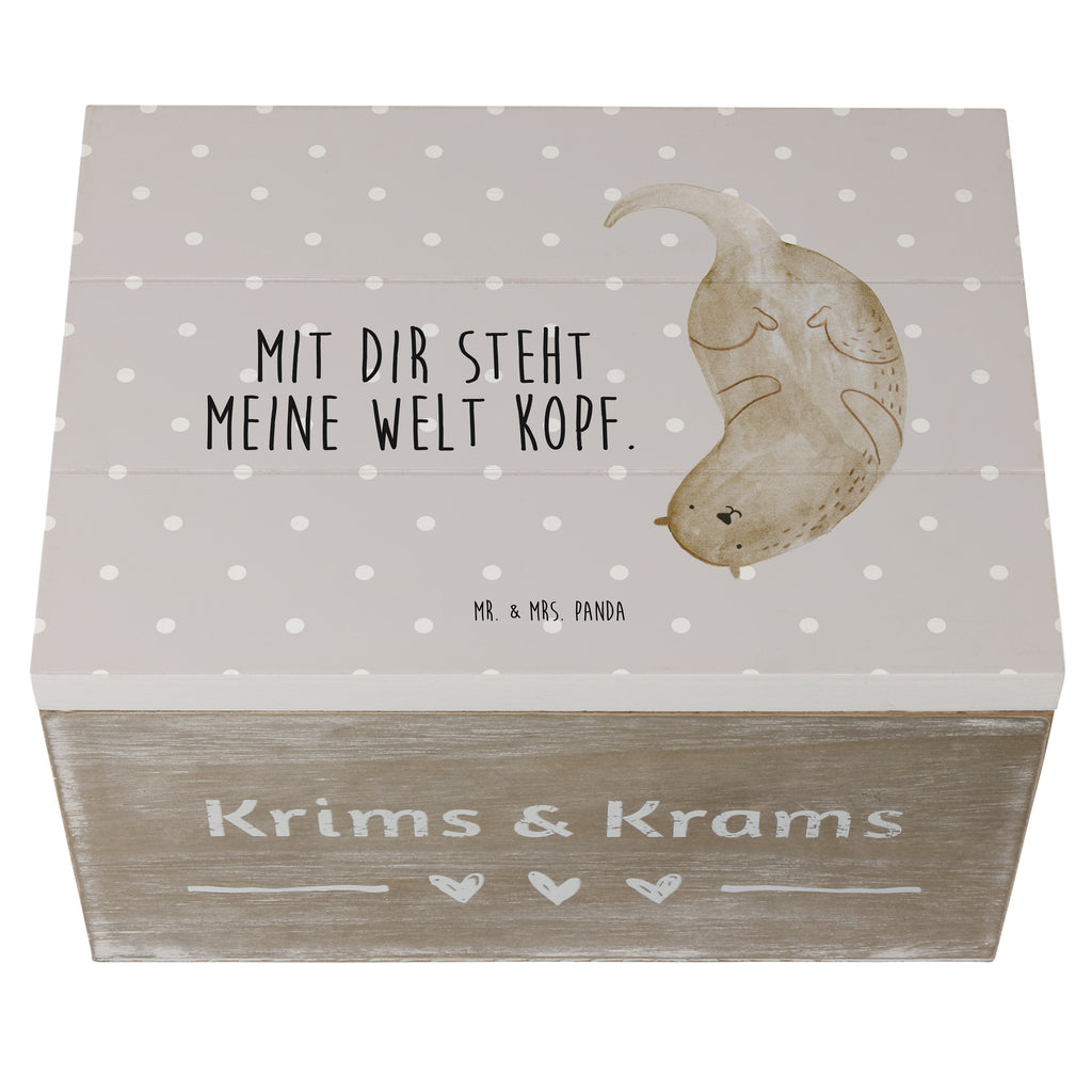 Holzkiste Otter kopfüber Holzkiste, Kiste, Schatzkiste, Truhe, Schatulle, XXL, Erinnerungsbox, Erinnerungskiste, Dekokiste, Aufbewahrungsbox, Otter, Fischotter, Seeotter, Otter Seeotter See Otter