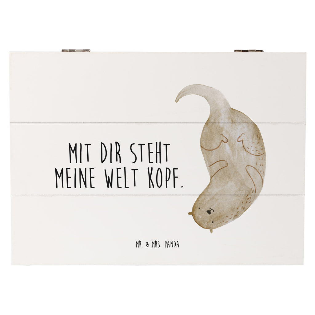 Holzkiste Otter kopfüber Holzkiste, Kiste, Schatzkiste, Truhe, Schatulle, XXL, Erinnerungsbox, Erinnerungskiste, Dekokiste, Aufbewahrungsbox, Otter, Fischotter, Seeotter, Otter Seeotter See Otter