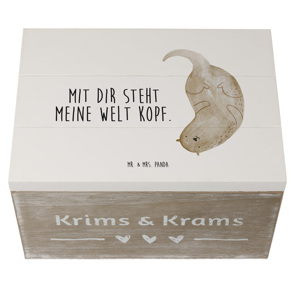 Holzkiste Otter kopfüber Holzkiste, Kiste, Schatzkiste, Truhe, Schatulle, XXL, Erinnerungsbox, Erinnerungskiste, Dekokiste, Aufbewahrungsbox, Otter, Fischotter, Seeotter, Otter Seeotter See Otter