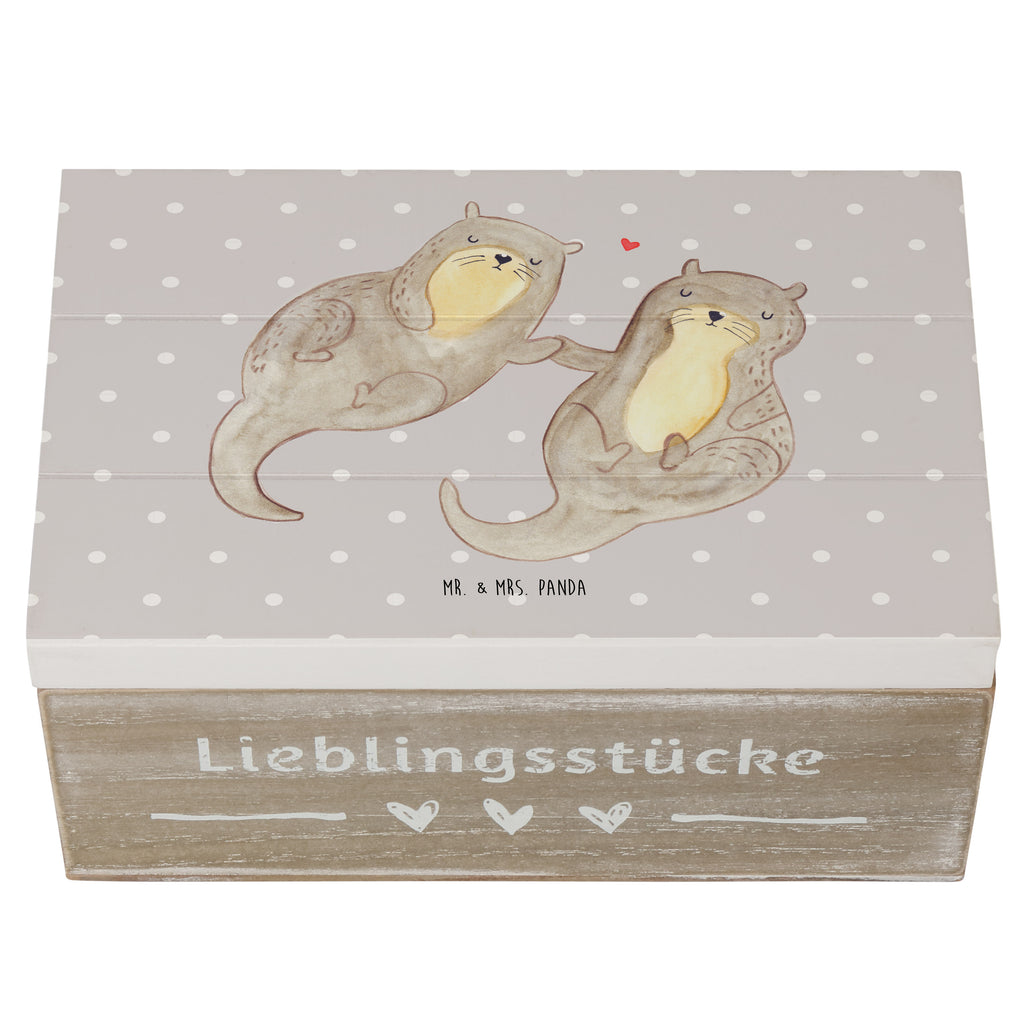 Holzkiste Otter händchenhaltend Holzkiste, Kiste, Schatzkiste, Truhe, Schatulle, XXL, Erinnerungsbox, Erinnerungskiste, Dekokiste, Aufbewahrungsbox, Otter, Fischotter, Seeotter, Otter Seeotter See Otter