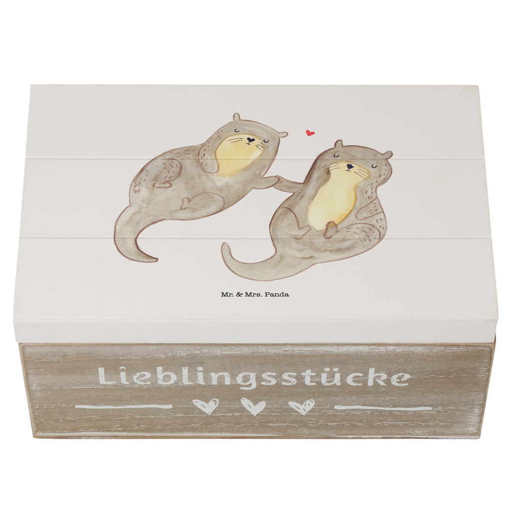 Holzkiste Otter händchenhaltend Holzkiste, Kiste, Schatzkiste, Truhe, Schatulle, XXL, Erinnerungsbox, Erinnerungskiste, Dekokiste, Aufbewahrungsbox, Otter, Fischotter, Seeotter, Otter Seeotter See Otter