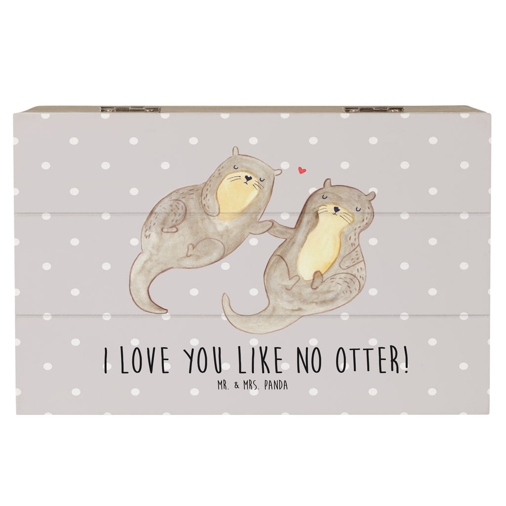 Holzkiste Otter händchenhaltend Holzkiste, Kiste, Schatzkiste, Truhe, Schatulle, XXL, Erinnerungsbox, Erinnerungskiste, Dekokiste, Aufbewahrungsbox, Otter, Fischotter, Seeotter, Otter Seeotter See Otter