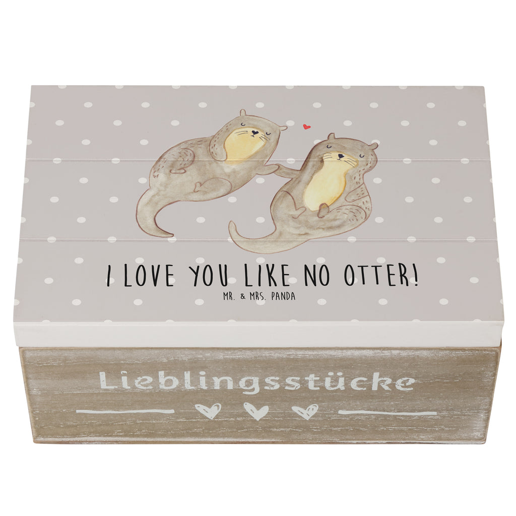 Holzkiste Otter händchenhaltend Holzkiste, Kiste, Schatzkiste, Truhe, Schatulle, XXL, Erinnerungsbox, Erinnerungskiste, Dekokiste, Aufbewahrungsbox, Otter, Fischotter, Seeotter, Otter Seeotter See Otter