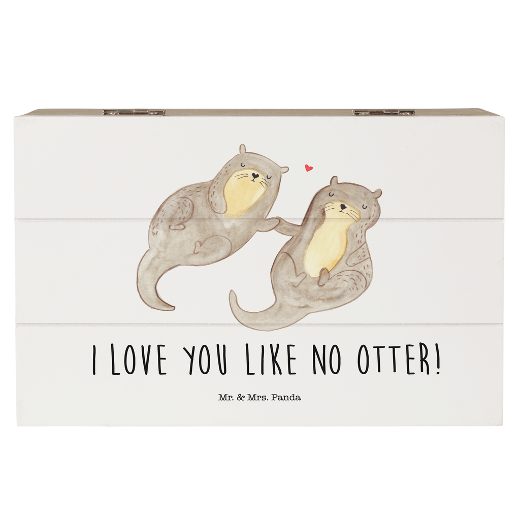 Holzkiste Otter händchenhaltend Holzkiste, Kiste, Schatzkiste, Truhe, Schatulle, XXL, Erinnerungsbox, Erinnerungskiste, Dekokiste, Aufbewahrungsbox, Otter, Fischotter, Seeotter, Otter Seeotter See Otter