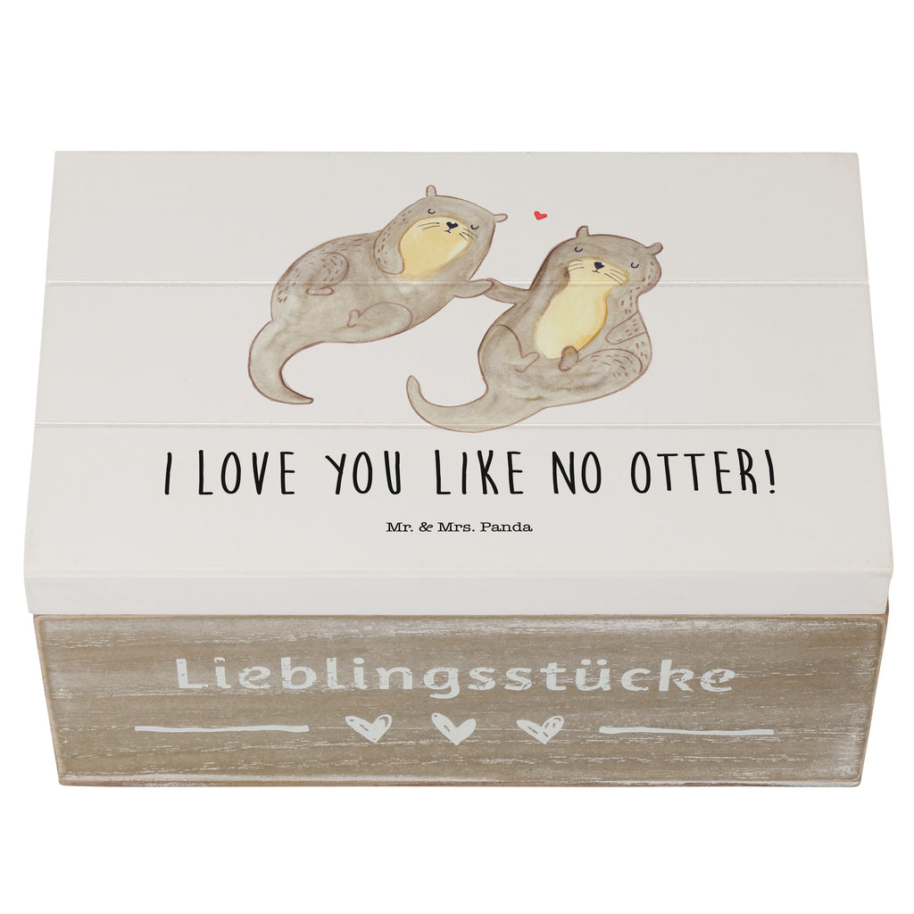 Holzkiste Otter händchenhaltend Holzkiste, Kiste, Schatzkiste, Truhe, Schatulle, XXL, Erinnerungsbox, Erinnerungskiste, Dekokiste, Aufbewahrungsbox, Otter, Fischotter, Seeotter, Otter Seeotter See Otter