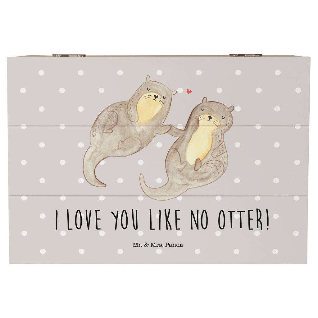 Holzkiste Otter händchenhaltend Holzkiste, Kiste, Schatzkiste, Truhe, Schatulle, XXL, Erinnerungsbox, Erinnerungskiste, Dekokiste, Aufbewahrungsbox, Otter, Fischotter, Seeotter, Otter Seeotter See Otter