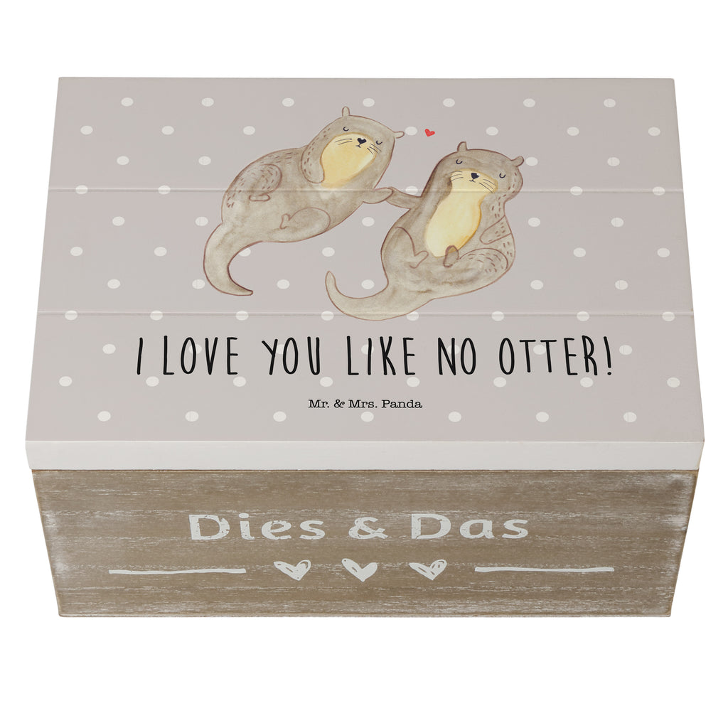 Holzkiste Otter händchenhaltend Holzkiste, Kiste, Schatzkiste, Truhe, Schatulle, XXL, Erinnerungsbox, Erinnerungskiste, Dekokiste, Aufbewahrungsbox, Otter, Fischotter, Seeotter, Otter Seeotter See Otter
