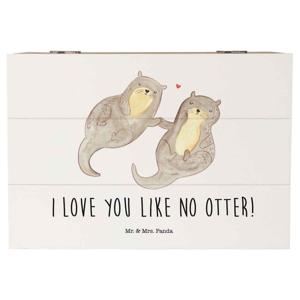 Holzkiste Otter händchenhaltend Holzkiste, Kiste, Schatzkiste, Truhe, Schatulle, XXL, Erinnerungsbox, Erinnerungskiste, Dekokiste, Aufbewahrungsbox, Otter, Fischotter, Seeotter, Otter Seeotter See Otter
