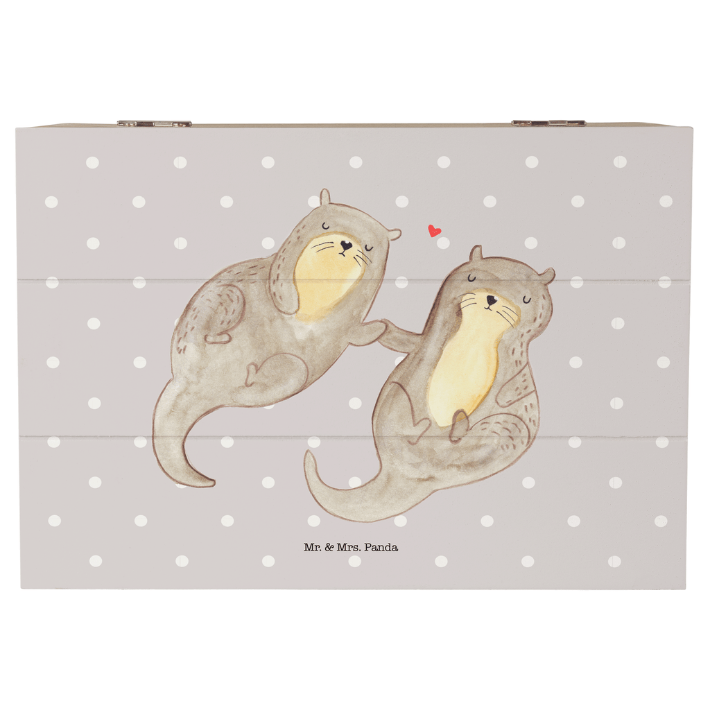 Holzkiste Otter händchenhaltend Holzkiste, Kiste, Schatzkiste, Truhe, Schatulle, XXL, Erinnerungsbox, Erinnerungskiste, Dekokiste, Aufbewahrungsbox, Otter, Fischotter, Seeotter, Otter Seeotter See Otter