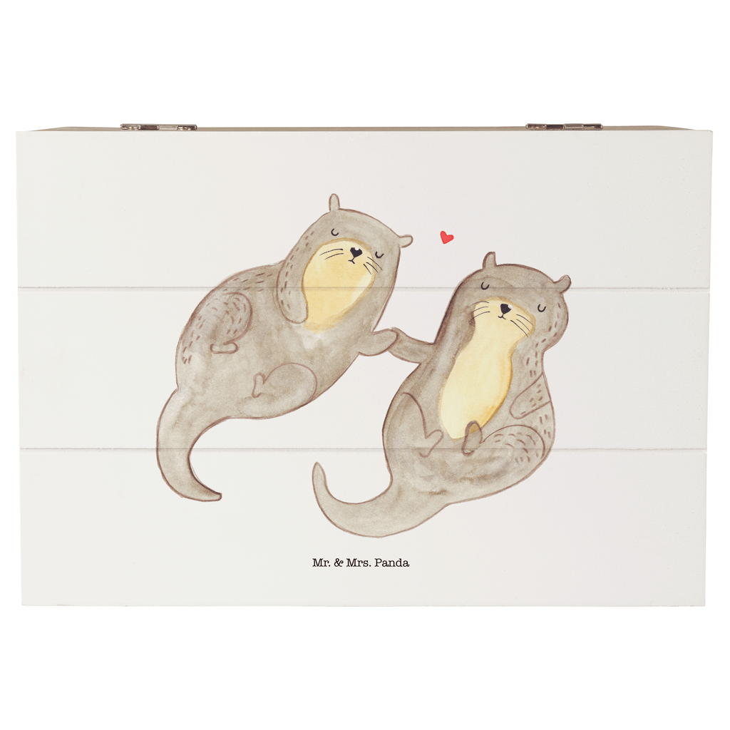 Holzkiste Otter händchenhaltend Holzkiste, Kiste, Schatzkiste, Truhe, Schatulle, XXL, Erinnerungsbox, Erinnerungskiste, Dekokiste, Aufbewahrungsbox, Otter, Fischotter, Seeotter, Otter Seeotter See Otter