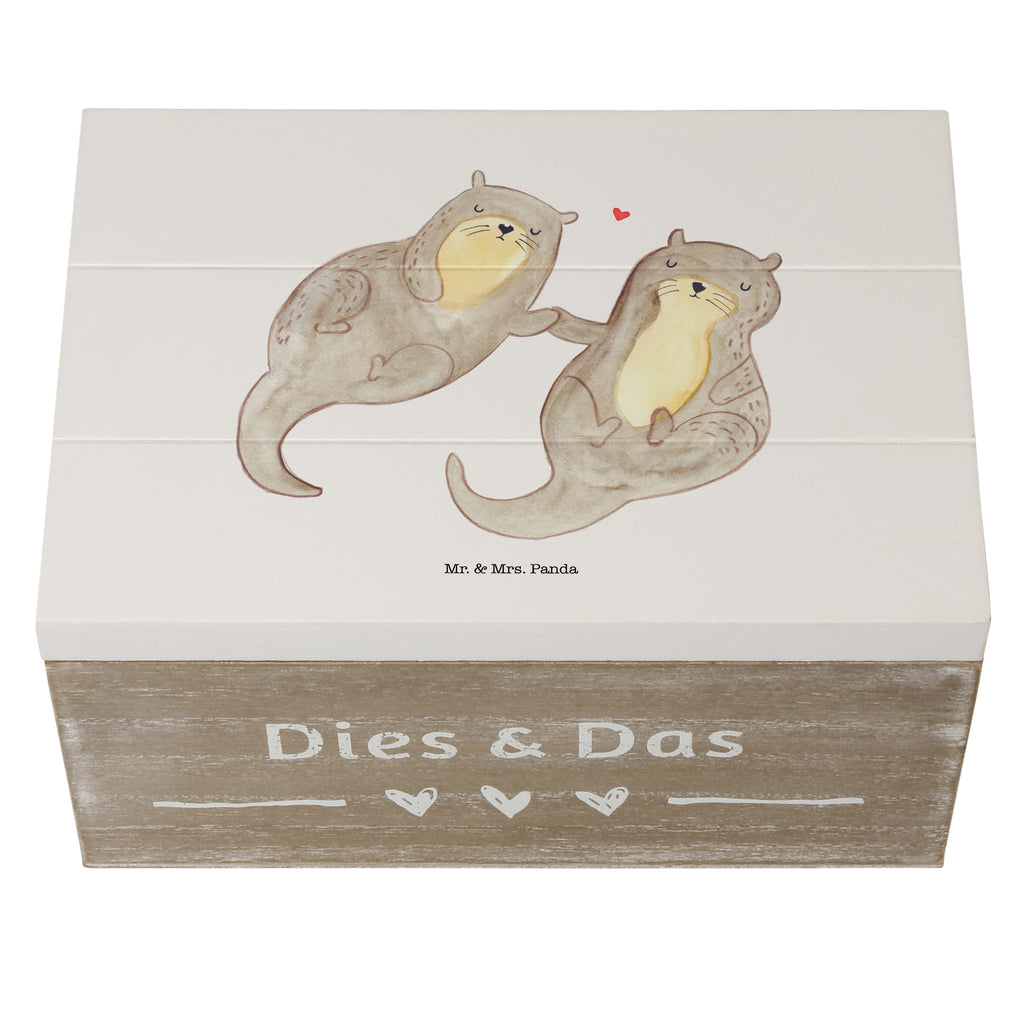 Holzkiste Otter händchenhaltend Holzkiste, Kiste, Schatzkiste, Truhe, Schatulle, XXL, Erinnerungsbox, Erinnerungskiste, Dekokiste, Aufbewahrungsbox, Otter, Fischotter, Seeotter, Otter Seeotter See Otter