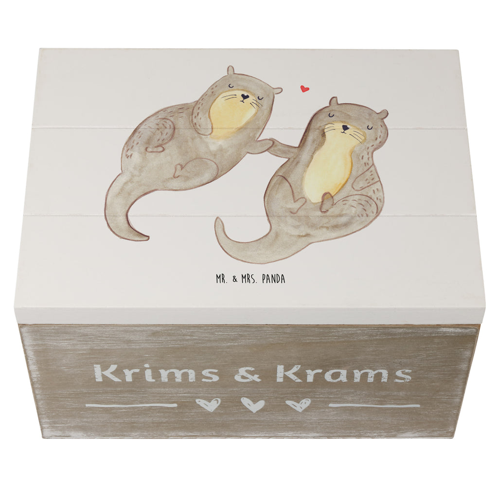 Holzkiste Otter händchenhaltend Holzkiste, Kiste, Schatzkiste, Truhe, Schatulle, XXL, Erinnerungsbox, Erinnerungskiste, Dekokiste, Aufbewahrungsbox, Otter, Fischotter, Seeotter, Otter Seeotter See Otter