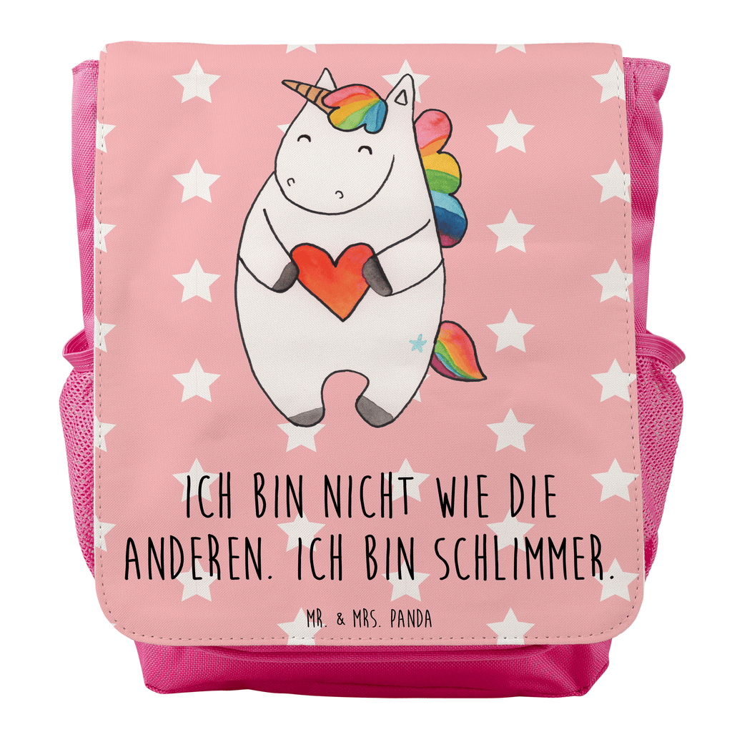 Kinderrucksack Einhorn Herz Kids, Rucksack, Kinderrucksack, Kinder Rucksack, Rucksack Kindergröße, Kleiner Rucksack, Einhorn, Einhörner, Einhorn Deko, Pegasus, Unicorn, Herz, schlimm, böse, witzig, lustig, Freundin, anders, bunt