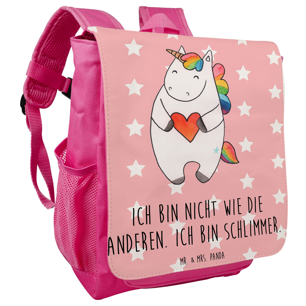 Kinderrucksack Einhorn Herz Kids, Rucksack, Kinderrucksack, Kinder Rucksack, Rucksack Kindergröße, Kleiner Rucksack, Einhorn, Einhörner, Einhorn Deko, Pegasus, Unicorn, Herz, schlimm, böse, witzig, lustig, Freundin, anders, bunt