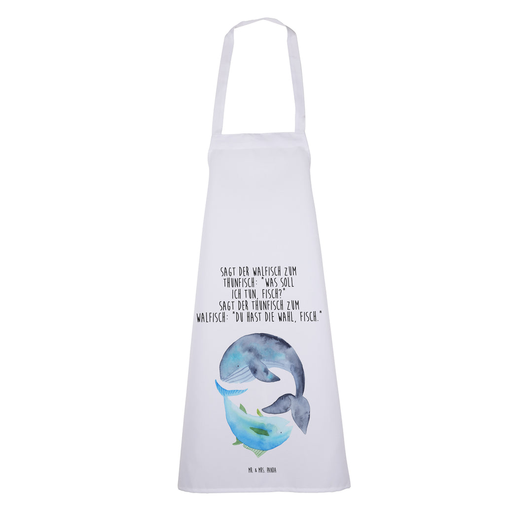Kochschürze Walfisch & Thunfisch Schürze, Backschürze, Küchenschürze, Grillschürze, Latzschürze, Tiermotive, Gute Laune, lustige Sprüche, Tiere, Wal, Wahl, Tunfisch, Wortwitz lustig, Spruch lustig, Flachwitz, Witz, Spruch des Tages, Flachwitz Geschenk