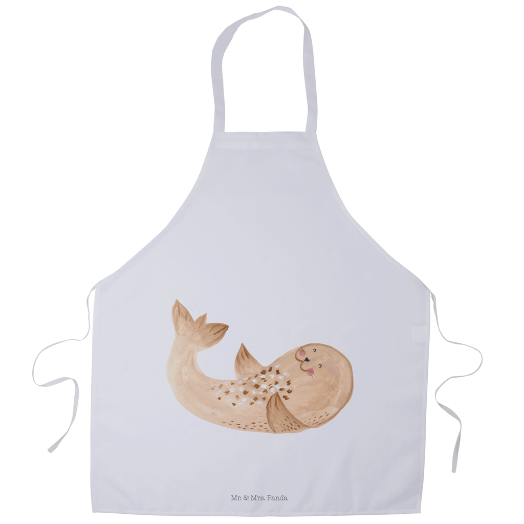Kochschürze Robbe liegend Schürze, Backschürze, Küchenschürze, Grillschürze, Latzschürze, Tiermotive, Gute Laune, lustige Sprüche, Tiere, Robbe, Robben, Seehund, Strand, Meerestier, Ostsee, Nordsee, Lachen, Freude