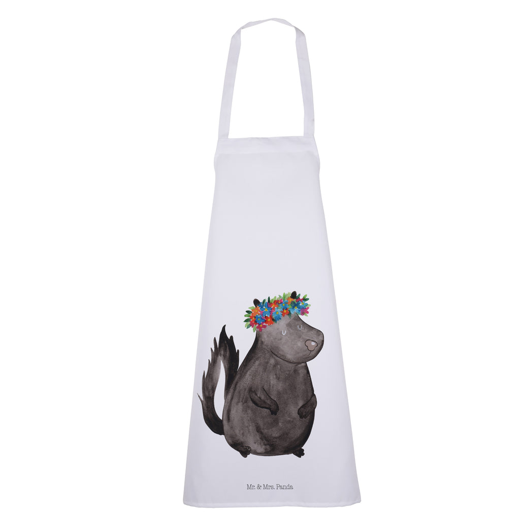 Kochschürze Stinktier Blumenmaedchen Schürze, Backschürze, Küchenschürze, Grillschürze, Latzschürze, Stinktier, Skunk, Wildtier, Raubtier, Stinker, Stinki, Yoga, Namaste, Lebe, Liebe, Lache