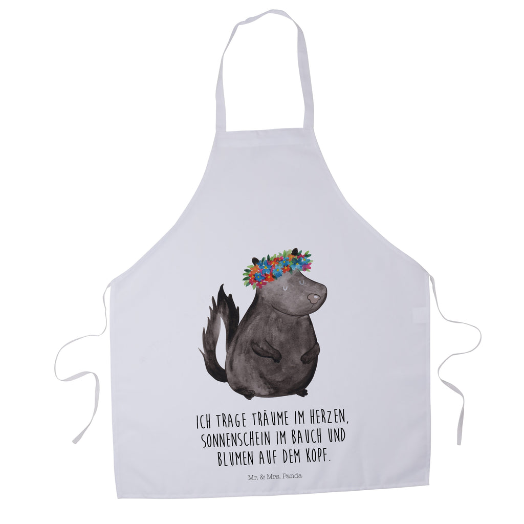 Kochschürze Stinktier Blumenmaedchen Schürze, Backschürze, Küchenschürze, Grillschürze, Latzschürze, Stinktier, Skunk, Wildtier, Raubtier, Stinker, Stinki, Yoga, Namaste, Lebe, Liebe, Lache