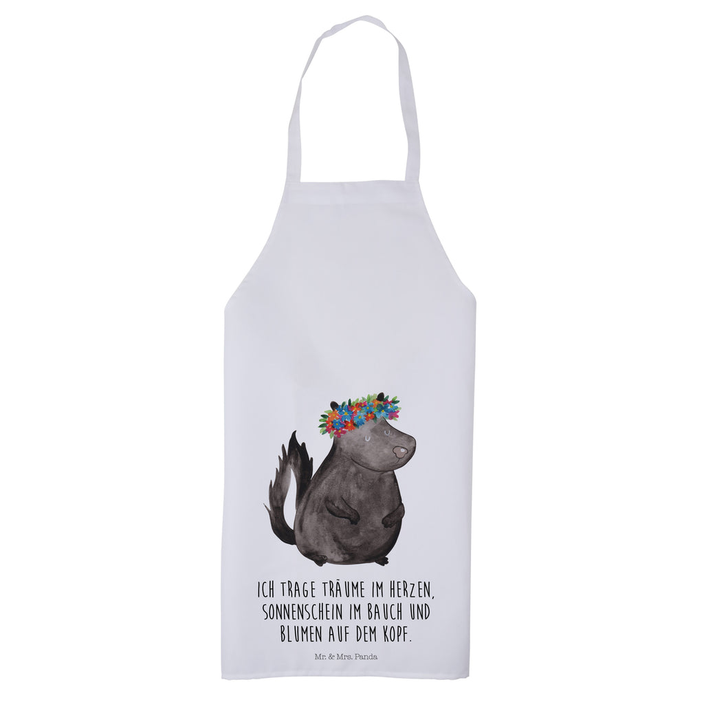Kochschürze Stinktier Blumenmaedchen Schürze, Backschürze, Küchenschürze, Grillschürze, Latzschürze, Stinktier, Skunk, Wildtier, Raubtier, Stinker, Stinki, Yoga, Namaste, Lebe, Liebe, Lache