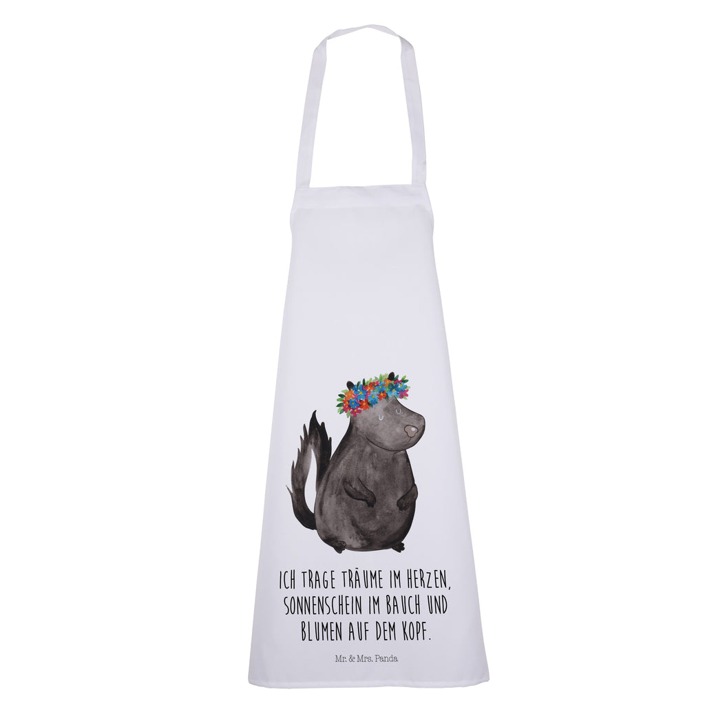Kochschürze Stinktier Blumenmaedchen Schürze, Backschürze, Küchenschürze, Grillschürze, Latzschürze, Stinktier, Skunk, Wildtier, Raubtier, Stinker, Stinki, Yoga, Namaste, Lebe, Liebe, Lache