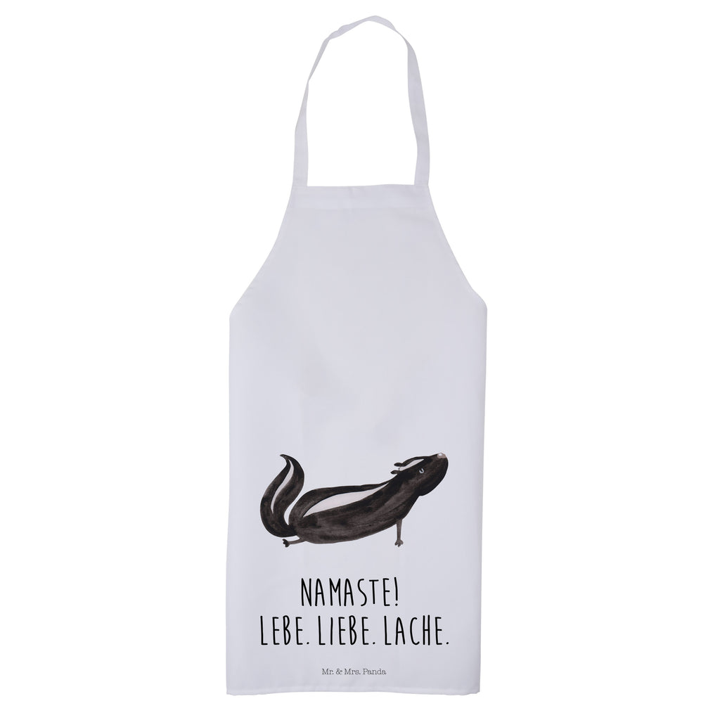 Kochschürze Stinktier Yoga Schürze, Backschürze, Küchenschürze, Grillschürze, Latzschürze, Stinktier, Skunk, Wildtier, Raubtier, Stinker, Stinki, Yoga, Namaste, Lebe, Liebe, Lache