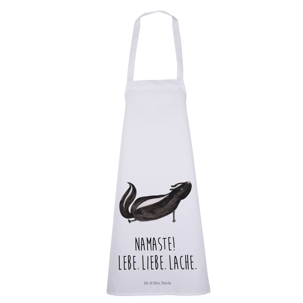 Kochschürze Stinktier Yoga Schürze, Backschürze, Küchenschürze, Grillschürze, Latzschürze, Stinktier, Skunk, Wildtier, Raubtier, Stinker, Stinki, Yoga, Namaste, Lebe, Liebe, Lache