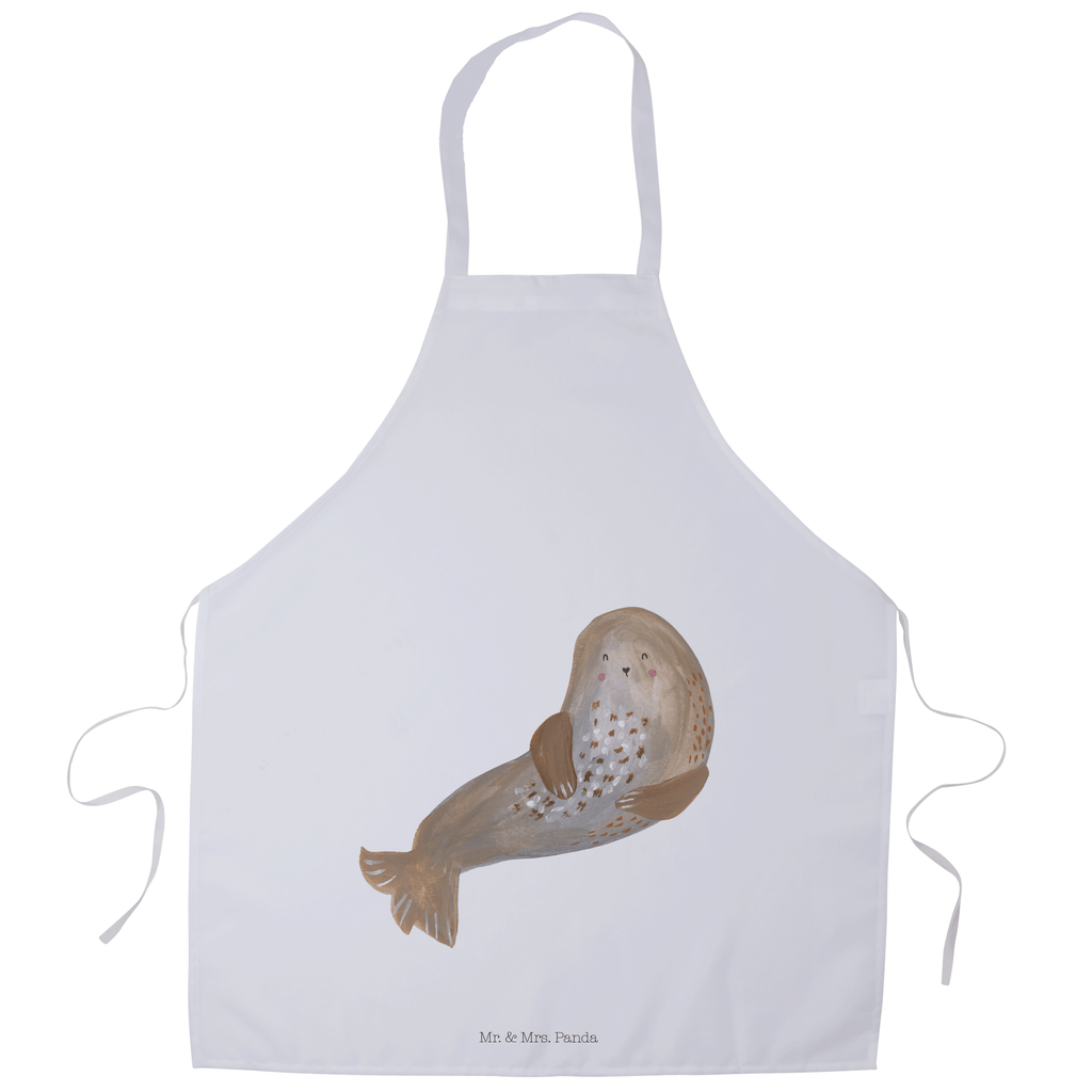 Kochschürze Robbe lachend Schürze, Backschürze, Küchenschürze, Grillschürze, Latzschürze, Tiermotive, Gute Laune, lustige Sprüche, Tiere, Robbe, Robben, Seehund, Strand, Meerestier, Ostsee, Nordsee