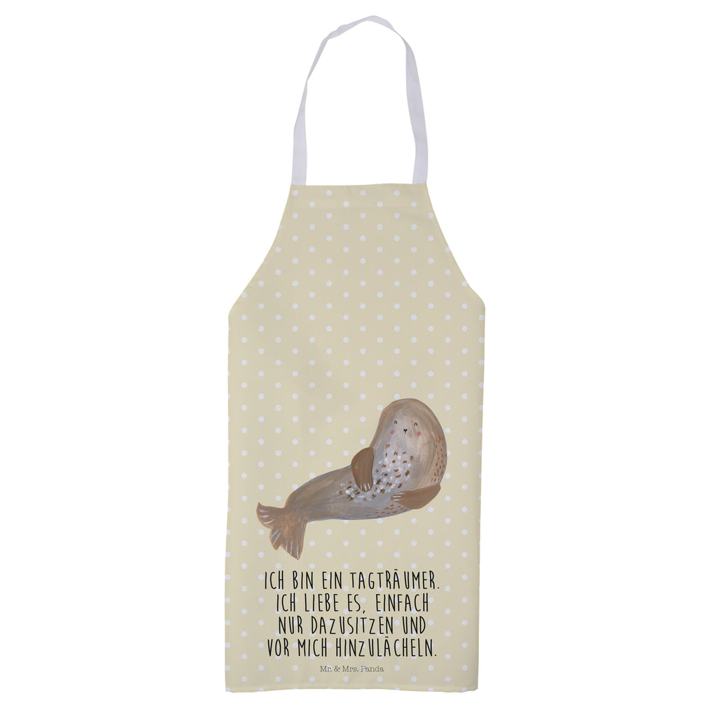 Kochschürze Robbe lachend Schürze, Backschürze, Küchenschürze, Grillschürze, Latzschürze, Tiermotive, Gute Laune, lustige Sprüche, Tiere, Robbe, Robben, Seehund, Strand, Meerestier, Ostsee, Nordsee