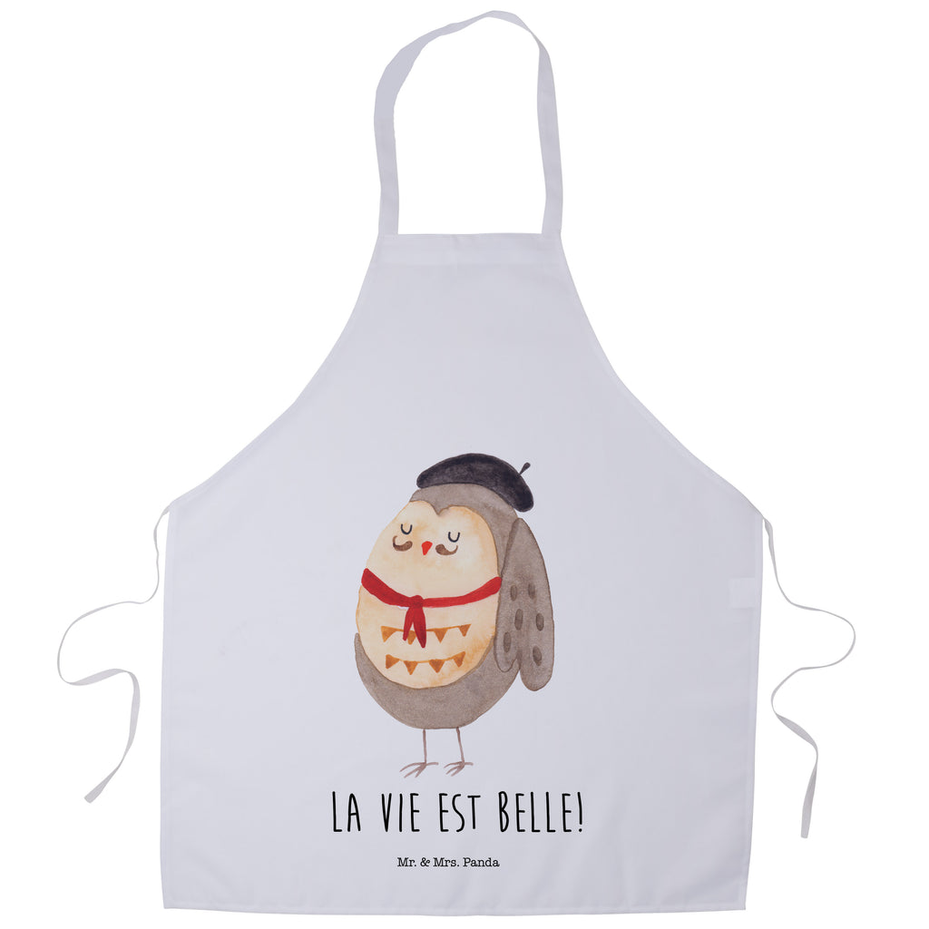 Kochschürze Eule Französisch Schürze, Backschürze, Küchenschürze, Grillschürze, Latzschürze, Eule, Eulen, Eule Deko, Owl, hibou, La vie est belle, das Leben ist schön, Spruch schön, Spruch Französisch, Frankreich