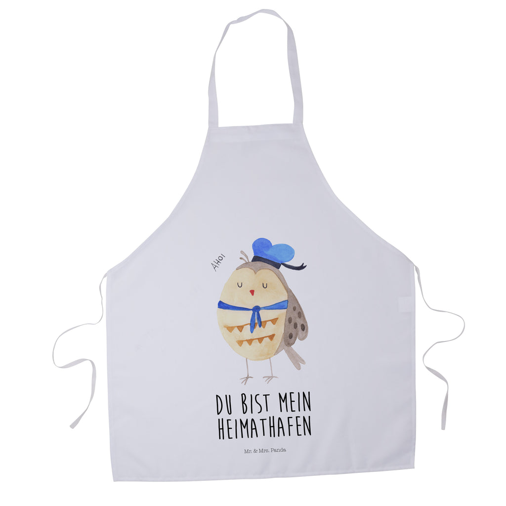 Kochschürze Eule Matrosen Schürze, Backschürze, Küchenschürze, Grillschürze, Latzschürze, Eule, Eule Spruch, Eule Deko, Owl, Wortspiel lustig, Matrose, Freundin, Ehe, Seefahrer, Heimathafen, Hochzeitstag Geschenk